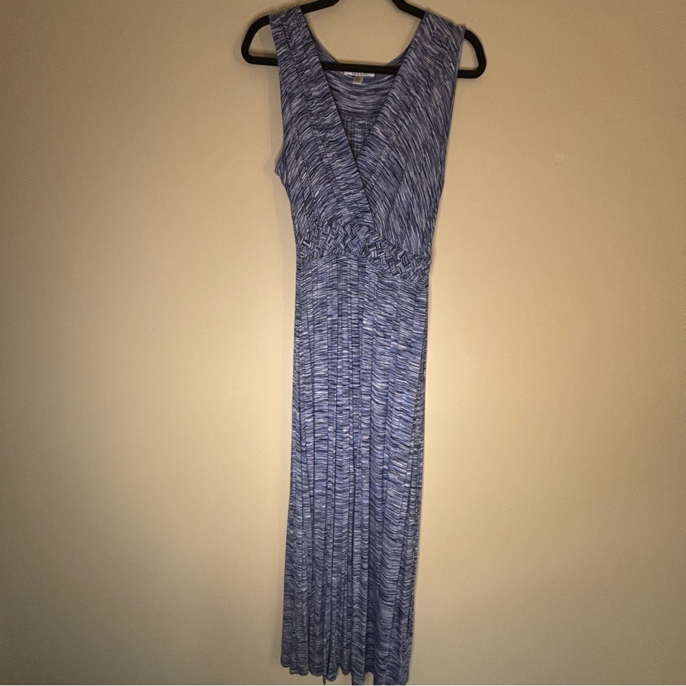 Blue Sleeveless Maxi Dress